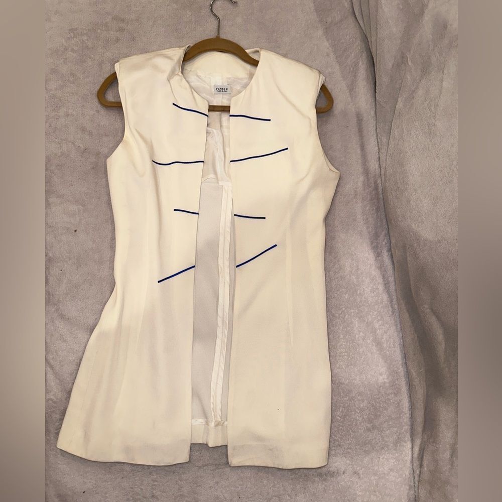 OZBEK Italy cream and blue lines size 10 women’s vest